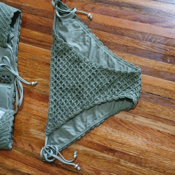 Abercrombie & Fitch Crochet Bikini Swimwear - Olive - M/L - Picture 5 of 8